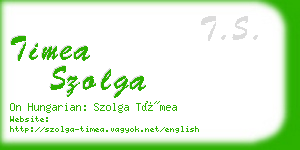 timea szolga business card